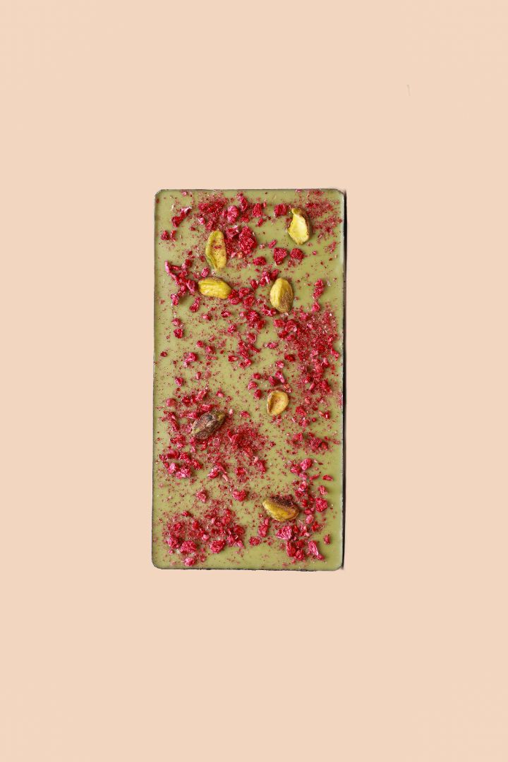 Chocolate bar "Smaragd", white chocolate with Matcha tea