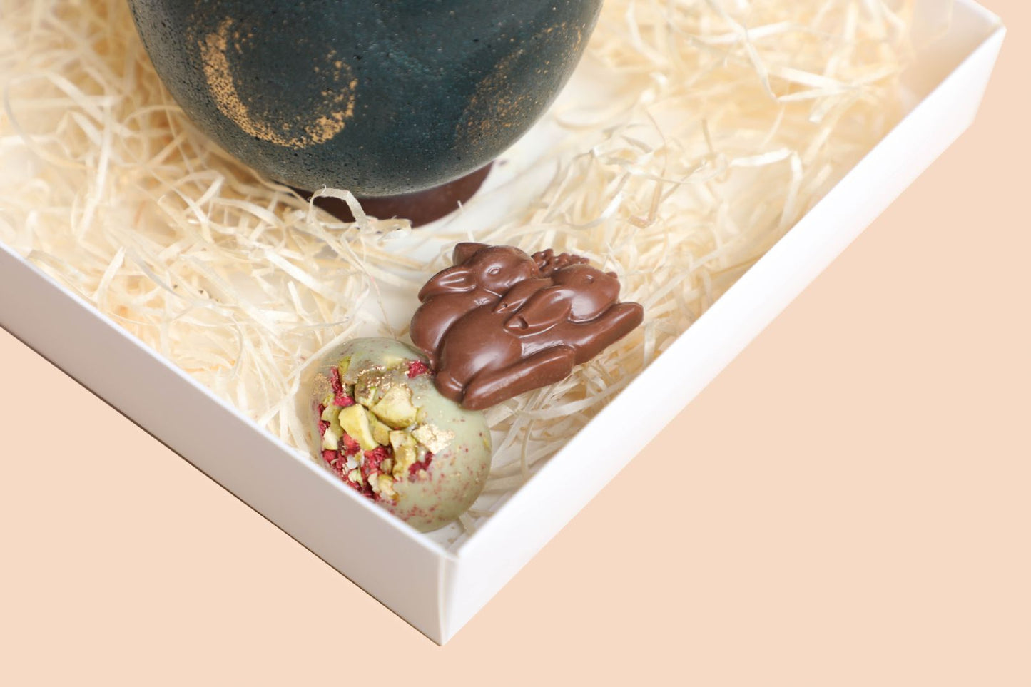 Chocolate egg with a surprise inside, dark chocolate, 54%